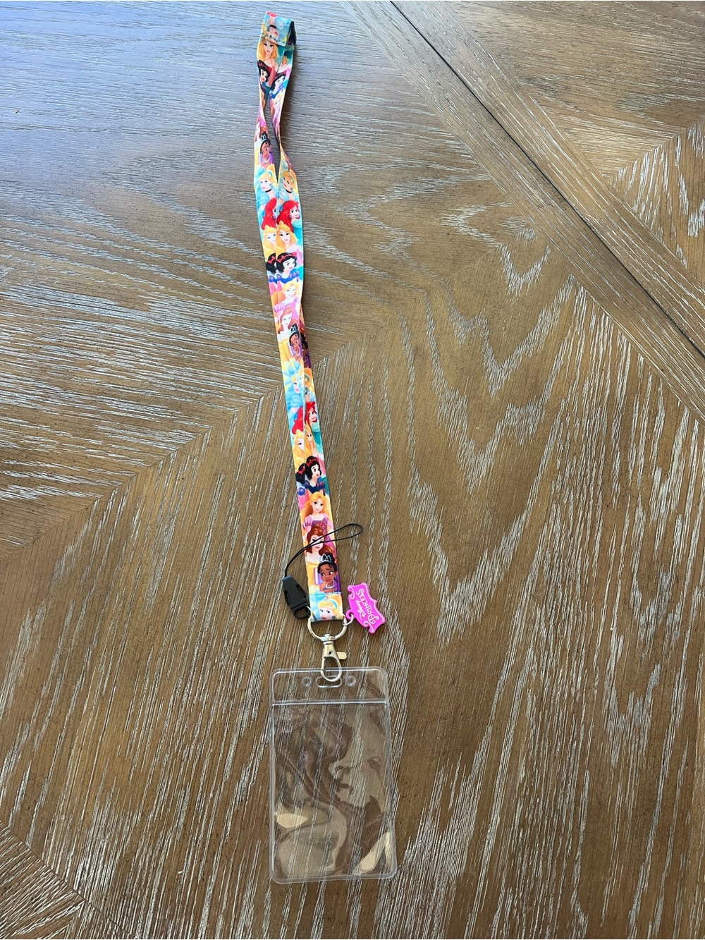 Disney Princess Multicolor Lanyard with Clear ID Holder